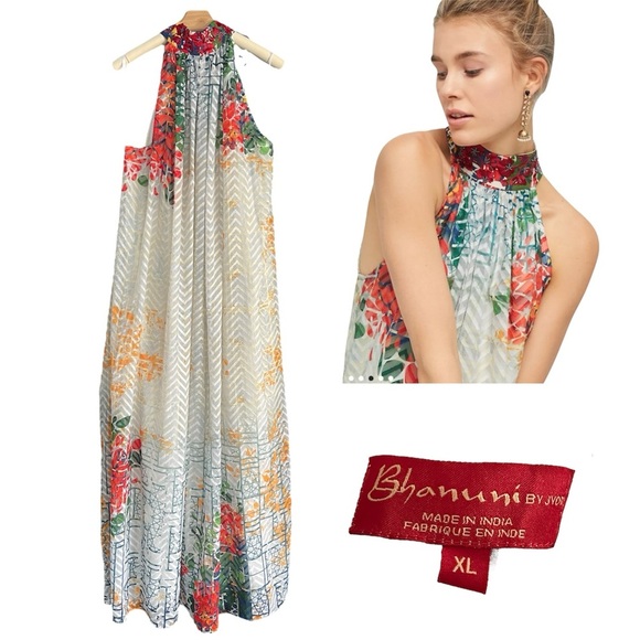 Bhanuni by JYOTI | Anthropologie | The Marilla Maxi Dress Halter Embroidery Boho - Picture 11 of 13